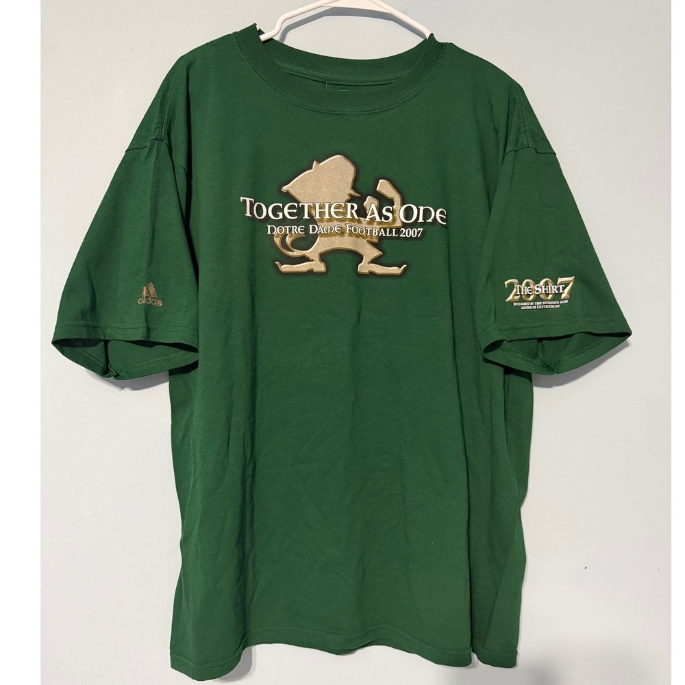 Notre Dame Football Men's M 2007 The Shirt Together As One Green T-Shirt 2205